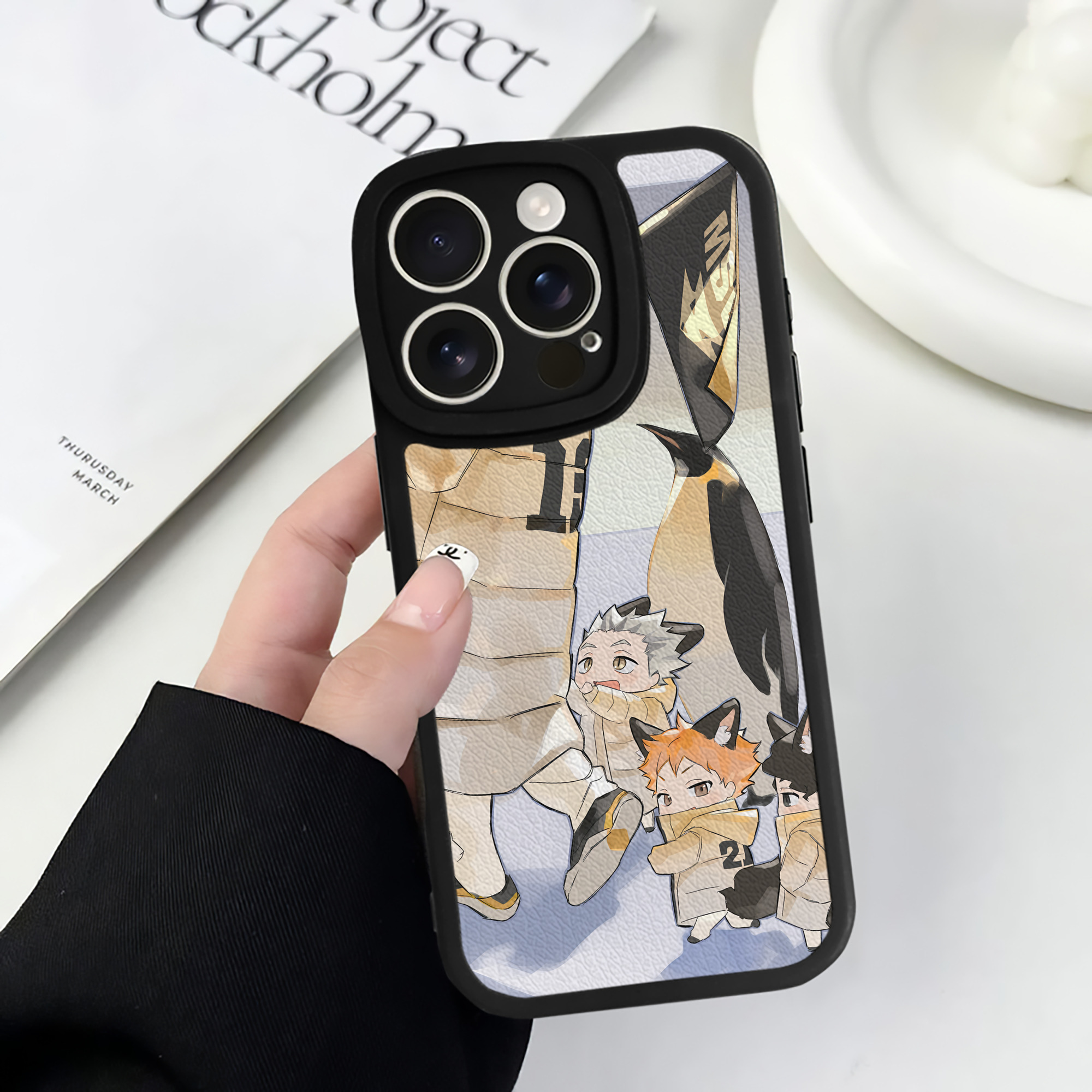 （画像用） ハイキュー!! Haikyu!! 【iPhone 16シリーズ対応】シリコンスマホケース（レザー調） 材質：シリコン